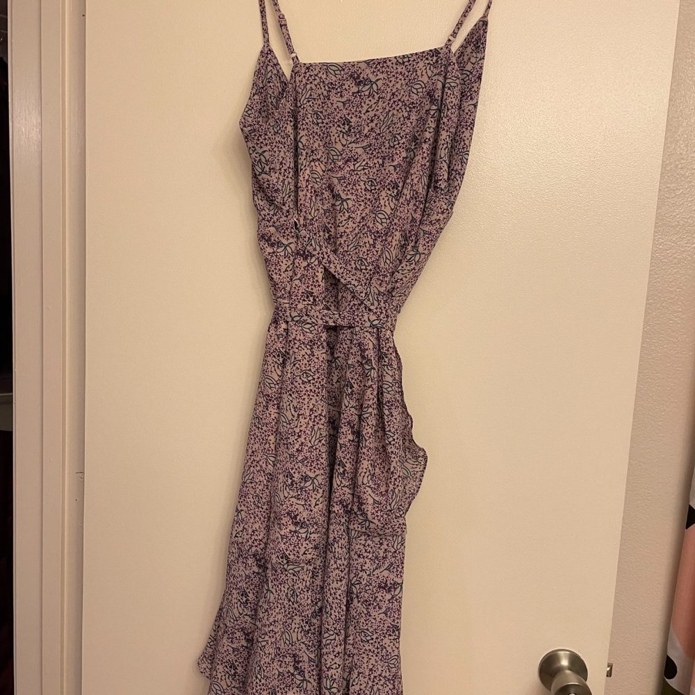 Glam Medium Purple Floral Wrap Dress - Picture 3 of 4